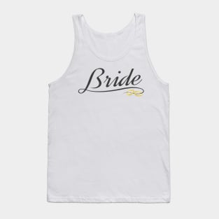 Bride with Gold Rings Wedding Calligraphy Tank Top